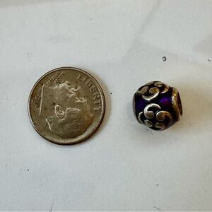 Elegant Purple and Silver Bead Charm